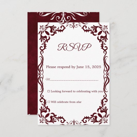 Mexican Papel Picado Wedding RSVP Card (正面/裏面)