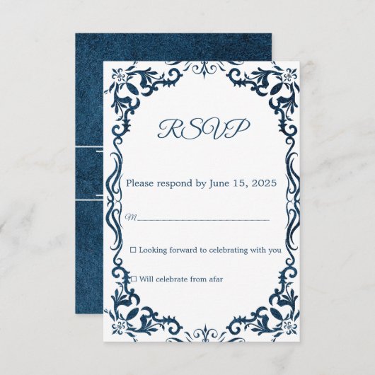 Mexican Papel Picado Wedding RSVP Card (正面/裏面)