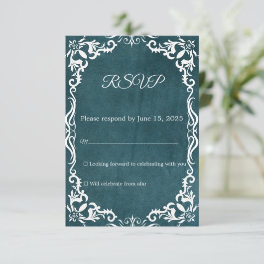 Mexican Papel Picado Wedding RSVP Card (スタンド正面)