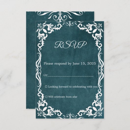 Mexican Papel Picado Wedding RSVP Card (正面/裏面)