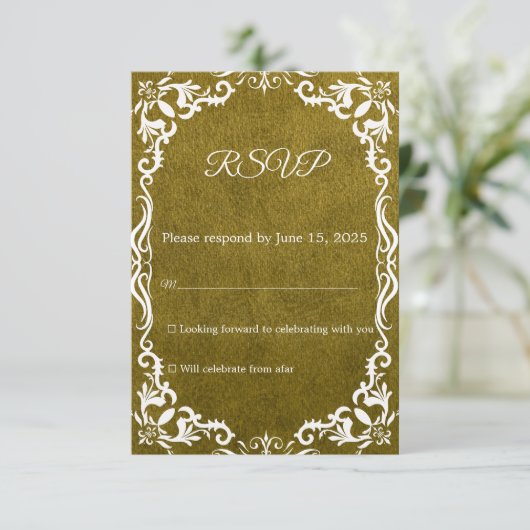 Mexican Papel Picado Wedding RSVP Card (スタンド正面)