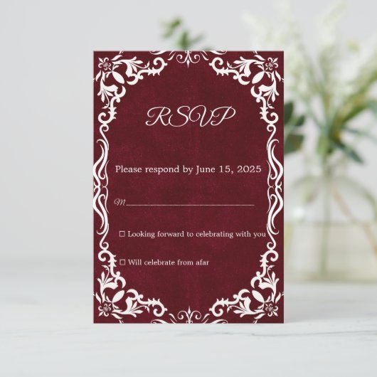 Mexican Papel Picado Wedding RSVP Card (スタンド正面)