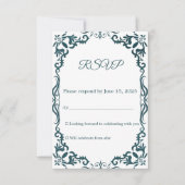 Mexican Papel Picado Wedding RSVP Card (正面)