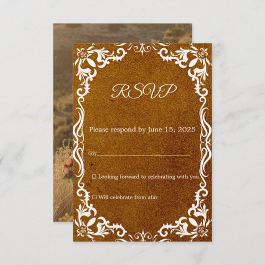 Mexican Papel Picado Wedding RSVP Card (正面/裏面)