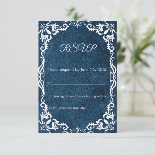 Mexican Papel Picado Wedding RSVP Card (スタンド正面)