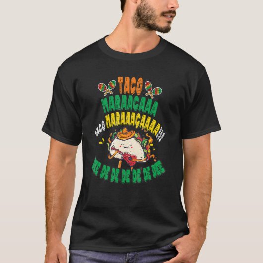 Mexican Party Music I Funny Taco Maracas Sing Alon Tシャツ (正面)