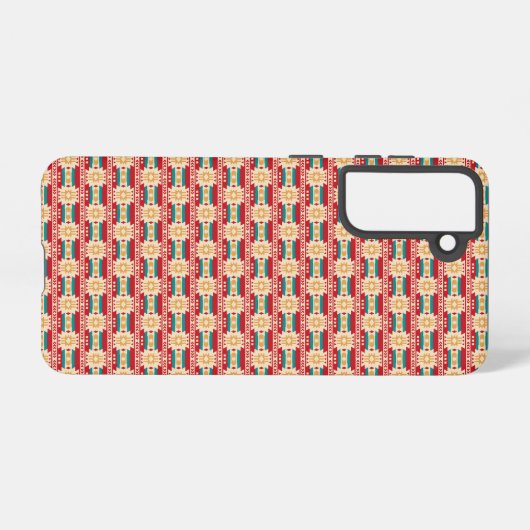 Mexican Pattern in Beige and Red Samsung Galaxyケース (裏面横)