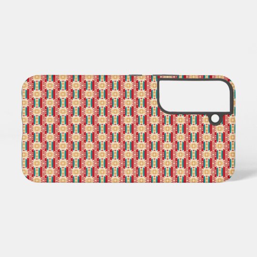 Mexican Pattern in Beige and Red Samsung Galaxyケース (裏面横)