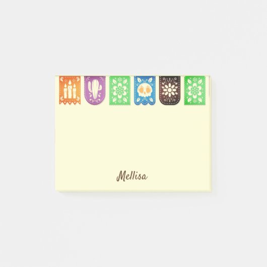 Mexican Picado Banner DIY Your Name Post-it Notes ポストイット (正面)