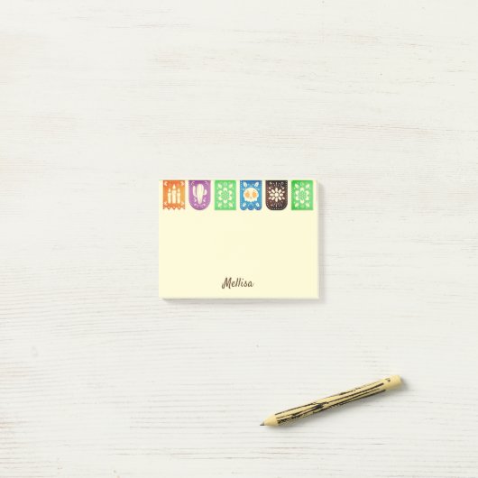 Mexican Picado Banner DIY Your Name Post-it Notes ポストイット (デスク上)