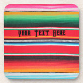 Mexican poncho blanket custom text  コースター (正面)