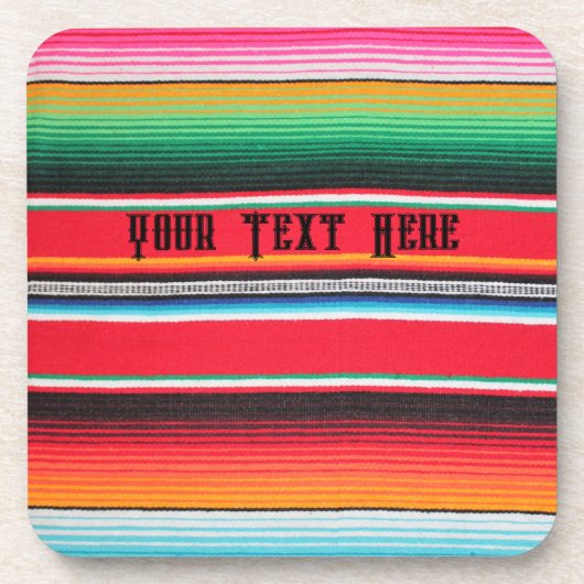 Mexican poncho blanket custom text  コースター (正面)