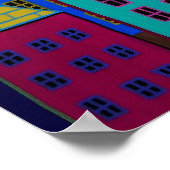 MEXICAN PUEBLO III TOWN PRISARTS PAINTING ポスター (角)