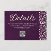Mexican Purple Wedding Details QR code エンクロージャーカード (正面)