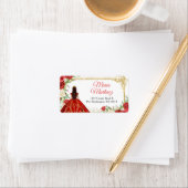 Mexican Red Roses Princess Quinceanera Address ラベル (インサイチュ)