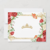 Mexican Red Roses Princess Quinceanera Butterfly サンキューカード (裏面)