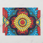 Mexican red talavera tile 招待状 (正面/裏面)