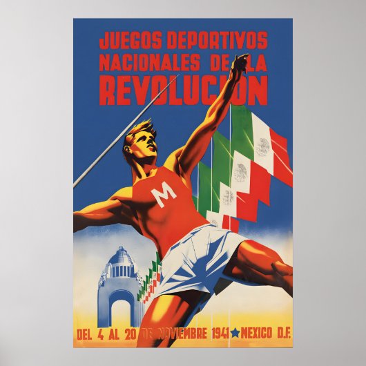 Mexican Revolution Games Poster Vintage WWII ポスター (正面)