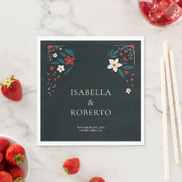 Mexican Rustic Elegant Christmas Red Wedding スタンダードランチョンナプキン