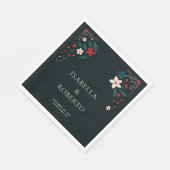 Mexican Rustic Elegant Christmas Red Wedding スタンダードランチョンナプキン (角)