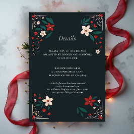 Mexican Rustic Elegant Christmas Wedding Details エンクロージャーカード