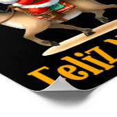 Mexican Santa Riding Donkey Christmas Navidad Mexi ポスター (角)