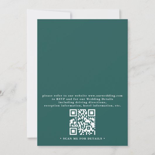 Mexican Scenery Palm Destination QR Code Wedding 招待状 (裏面)