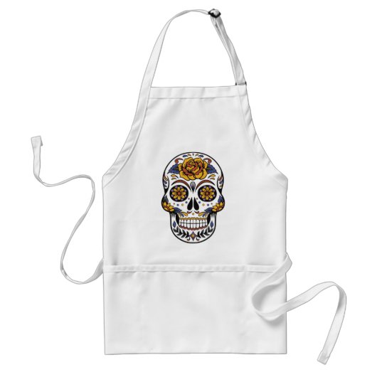 Mexican skull day of the dead スタンダードエプロン (正面)