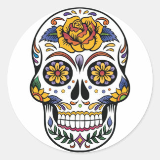 Mexican Skull Sticker ラウンドシール