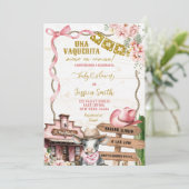 Mexican Spanish Girl Little Cowgirl Baby Shower 招待状 (スタンド正面)