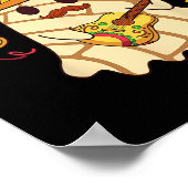 Mexican Spooky Ghost Play Guitar Conchas Pan Dulce ポスター (角)