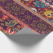 Mexican style traditional fabric patchwork abstrac ラッピングペーパー (角)
