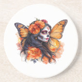 Mexican Sugar Skull Calavera Catrina Stone Coaster コースター (正面)