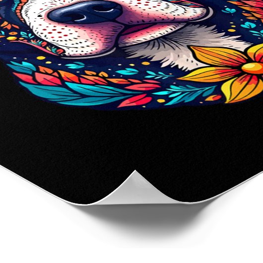 Mexican Sugar Skull Pitbull Dog Dia De Muertos Hal ポスター (角)