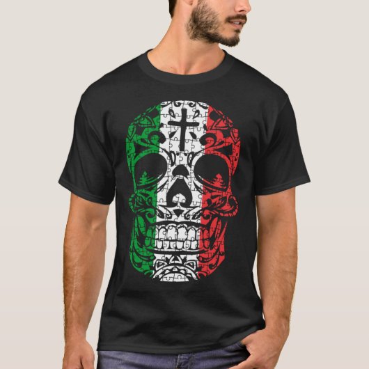 Mexican Sugar Skull Pride Calavera Day Dead Cinco Tシャツ (正面)