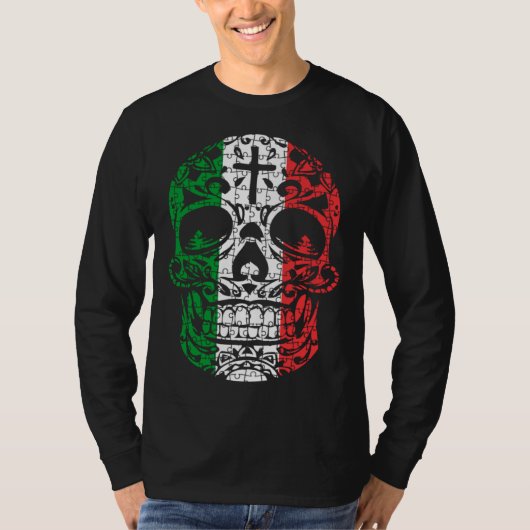 Mexican Sugar Skull Pride Calavera Day Dead Cinco  Tシャツ (正面)