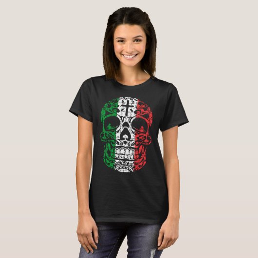 Mexican Sugar Skull Pride Calavera Day Dead Cinco  Tシャツ (正面フル)