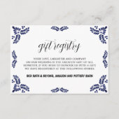 Mexican Talavera Black Floral Minimalist Wedding エンクロージャーカード (正面)