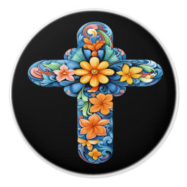 Mexican Talavera Cross Ceramic Knob セラミックノブ
