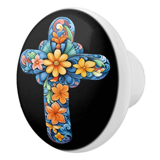 Mexican Talavera Cross Ceramic Knob セラミックノブ (右)