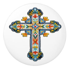 Mexican Talavera Cross Ceramic Knob セラミックノブ