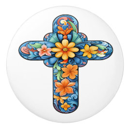 Mexican Talavera Cross Ceramic Knob セラミックノブ