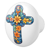 Mexican Talavera Cross Ceramic Knob セラミックノブ (右)