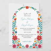 Mexican Talavera Floral Arch Wedding Invitation 招待状 (正面)