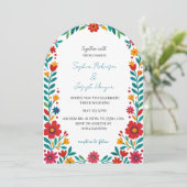 Mexican Talavera Floral Arch Wedding Invitation 招待状 (スタンド正面)