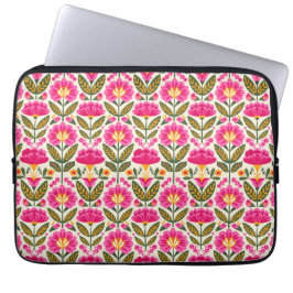 Mexican Talavera Flowers Retro Pink Botanical ラップトップスリーブ
