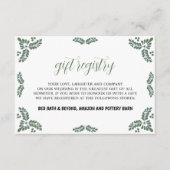 Mexican Talavera Green Floral Minimalist Wedding エンクロージャーカード (正面)