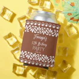 Mexican talavera party favors monogram terracotta  缶クーラー