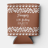 Mexican talavera party favors monogram terracotta  缶クーラー (正面)