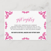 Mexican Talavera Pink Floral Minimalist Wedding エンクロージャーカード (正面)